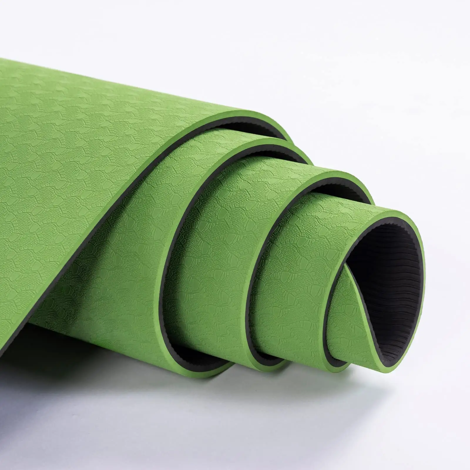 How does a yoga mat enhance stability during balance exercises?