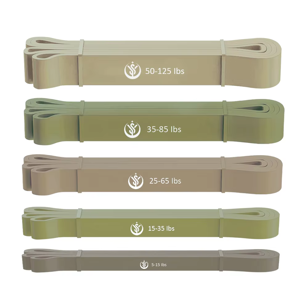  Natural Latex Resistance Band Set 208cm | 5 Resistance Levels for Yoga, Pull-Up, Hip Training (Custom Logo)